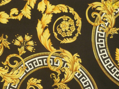 černá hedvábná šatovka 3162 s ornamenty
