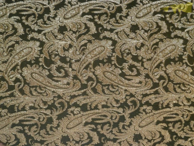 černý brokát royal stříbrná výšivka