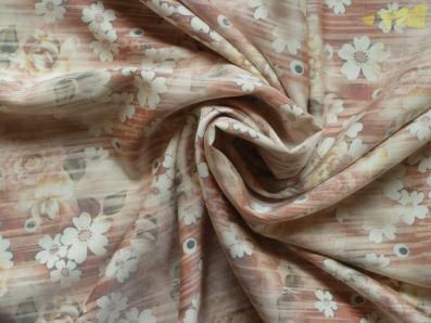vínový Tencel 3245 s květinovým vzorem