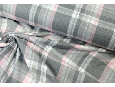 kostýmovka šedo růžová skotská kostka