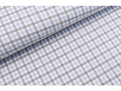 smetanová kostýmovka šedo modrá kostka