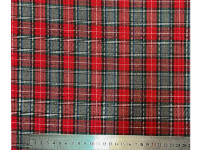 kostýmovka červeno šedá skotská kostka