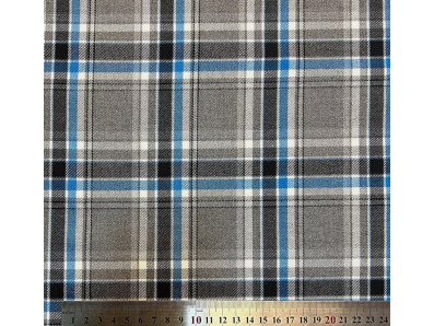 kostýmovka šedo modrá skotská kostka