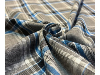 kostýmovka šedo modrá skotská kostka