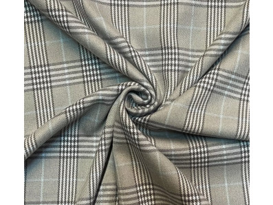 béžová kostýmovka kostkovaný vzor