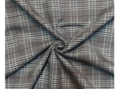 kostýmovka šedo červená kostka