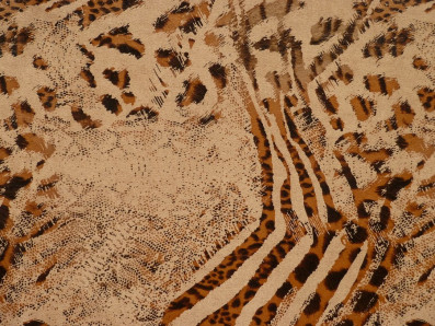 hnědý elastický semiš 3326 zvířecí vzor