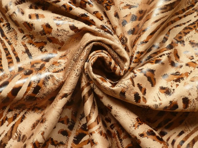 hnědý elastický semiš 3326 zvířecí vzor