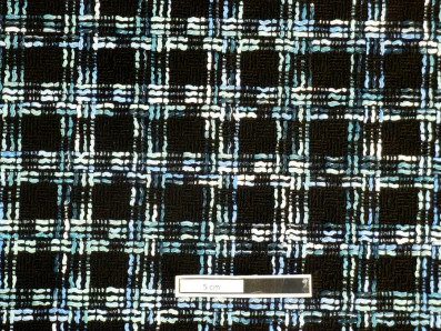 kabátová látka buklé 3307 s kostkovaným vzorem