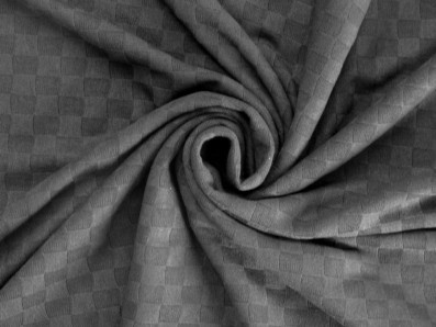 černý žakárový úplet 3334 čtverečkový vzor