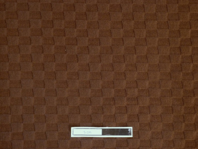 hnědý žakárový úplet 3334 čtverečkový vzor