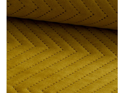 žlutá okrová sametová prošívaná látka Lucrezia