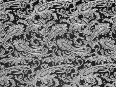 černý brokát royal stříbrná výšivka