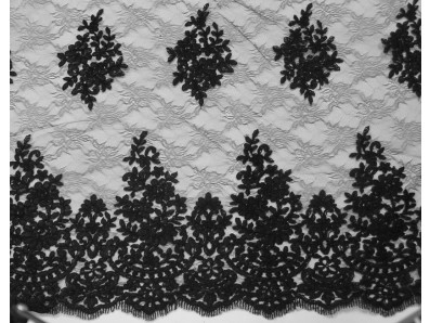 černá elastická krajka 2188