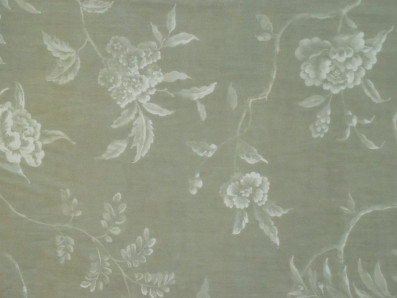 béžově zelené acetátové hedvábí 3313 s květy