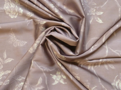 starorůžové acetátové hedvábí 3313 s květy