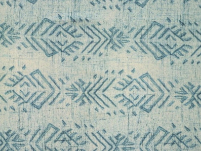 světlé acetátové hedvábí 3315 s indigo etno vzorem