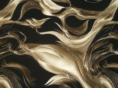 Hedvábí - abstraktní vlny v barvách drahých kovů