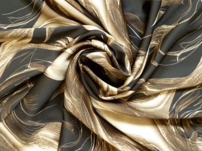 Hedvábí - abstraktní vlny v barvách drahých kovů