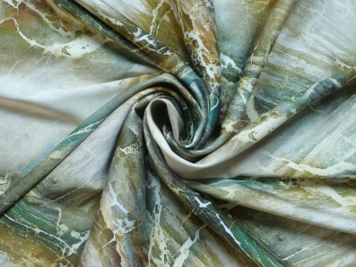 zelená hedvábná šatovka 2043 mramorový efekt