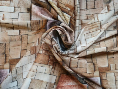 hedvábí 2081 dlaždicový vzor v zemitých tónech