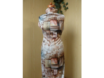 hedvábí 2081 dlaždicový vzor v zemitých tónech