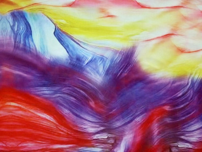 hedvábná šatovka 2445 akvarelová vlna