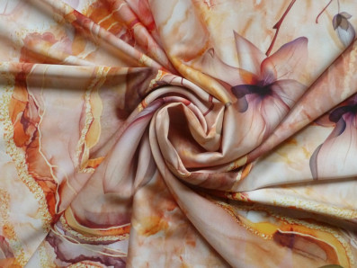 meruňkové hedvábí 2451 s magnóliemi