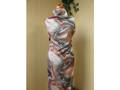 hedvábí 2526 mramorový vzor v zemitých tónech