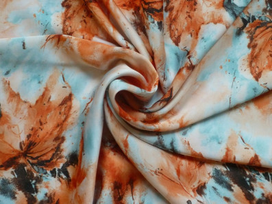 hedvábná šatovka 2529 oranžové listy