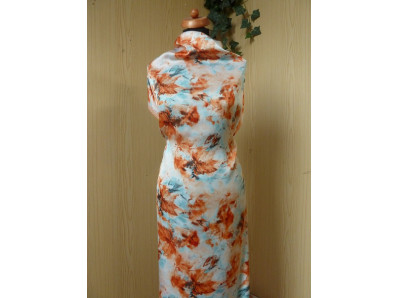 hedvábná šatovka 2529 oranžové listy