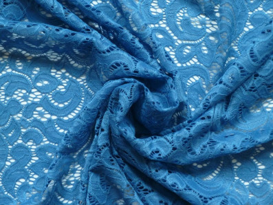 nebesky modrá elastická krajka Verona
