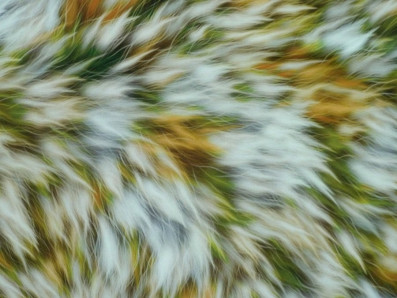 zelené hedvábí 3319 s kožešinovým efektem