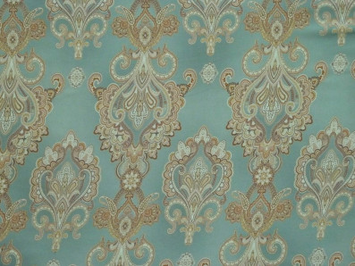 hedvábí 3321 v zeleném odstínu s kašmírovým vzorem