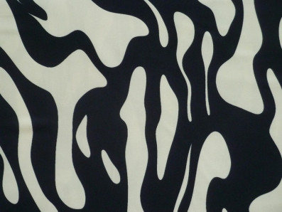 krémové acetátové hedvábí 3329 vzor abstraktní zebra