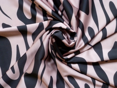 růžové acetátové hedvábí 3329 vzor abstraktní zebra