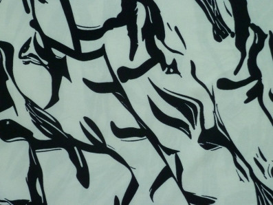 zelenkavé hedvábí 3329 černé organické linie