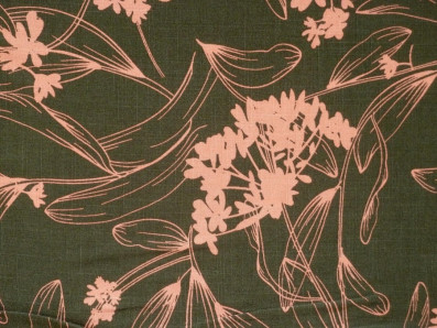 tmavě olivová šatovka 3339 s květy