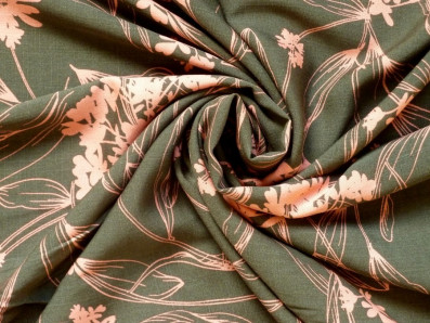 tmavě olivová šatovka 3339 s květy