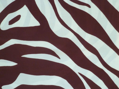 smetanové hedvábí 3233 čokoládový tygří vzor