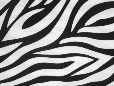 bílé hedvábí 3320 černý zebra vzor