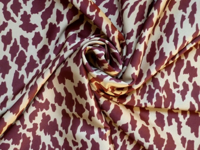 béžové hedvábí 3320 vínový abstraktní vzor