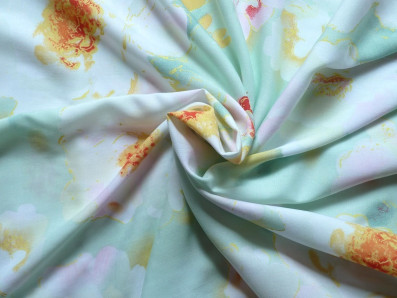 zelenkavá viskóza 1910 s květy