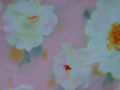 růžová viskóza 1910 s květy