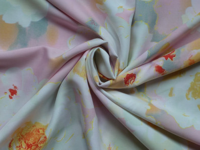 růžová viskóza 1910 s květy