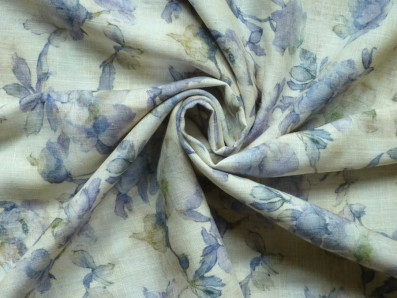 lněná šatovka 3404 s květinovým vzorem