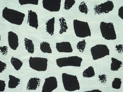 lněná šatovka 3408 s černým potiskem