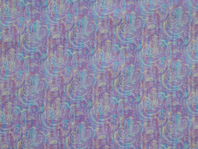 fialová lněná šatovka 3407 kašmírový vzor