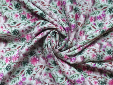 viskózová šatovka 3400 s růžovými květy