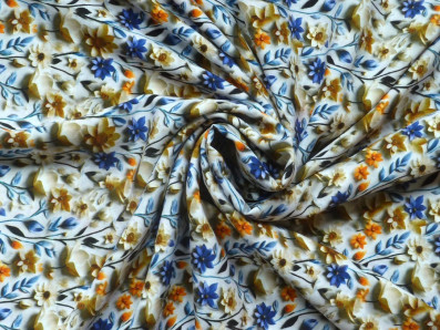 viskózová šatovka 3400 s modrými květy